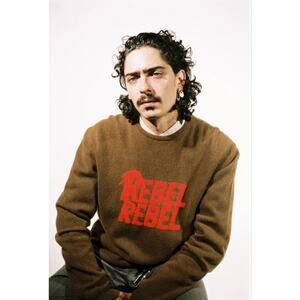 HADES David Bowie Rebel Rebel Men's Lambswool Crewneck Sweater Size M/L